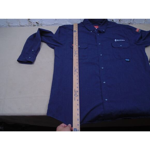 Rivian automotive official Tecgen FR Size XL Navy Work Button Shirt - Used - Picture 7 of 12